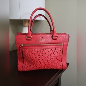 Kate Spade Red Romy Perry Lane Bubbles Empire Satchel Bag